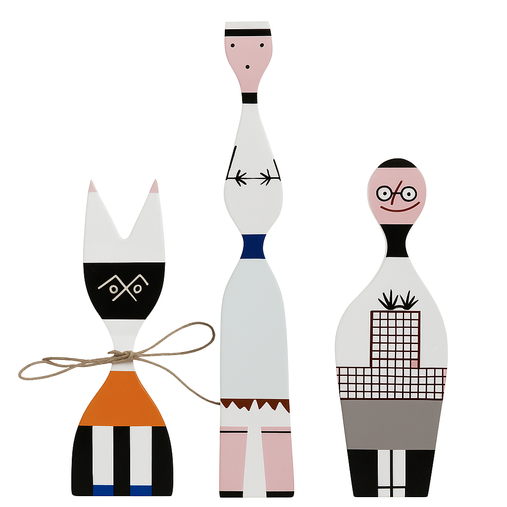 3 Kawaii Collectible Wooden Sculptures