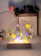 Lamp with Natural Flowers