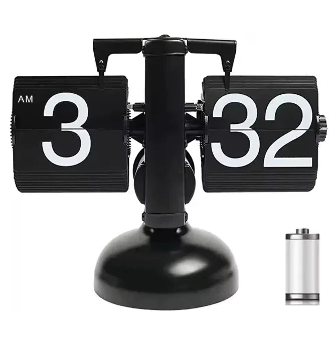Black Flip Page Table Clock