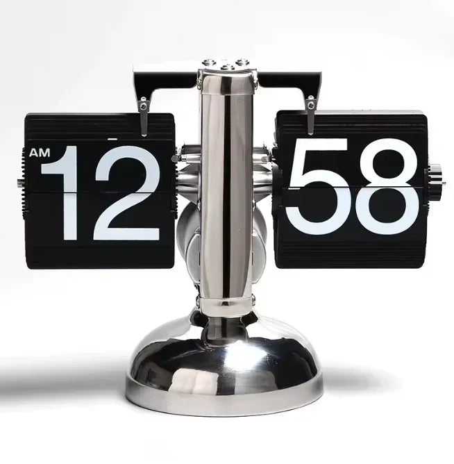 Black Flip Page Table Clock