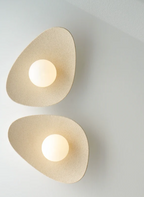 Handmade Beige Ceramic Wall Light / Sconce