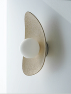 Handmade Beige Ceramic Wall Light / Sconce