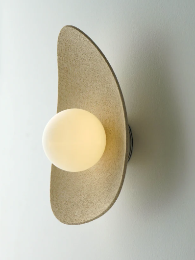 Handmade Beige Ceramic Wall Light / Sconce