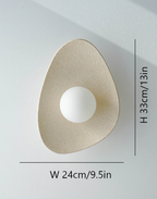 Handmade Beige Ceramic Wall Light / Sconce