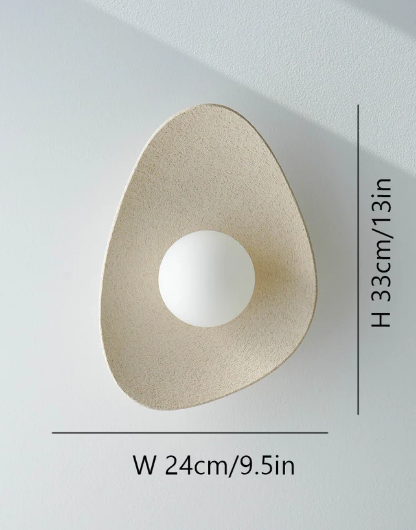 Handmade Beige Ceramic Wall Light / Sconce