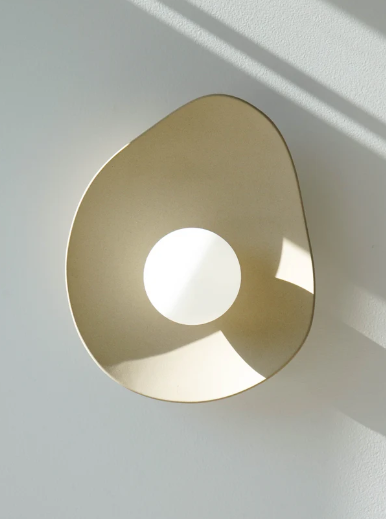 Handmade Beige Ceramic Wall Light / Sconce
