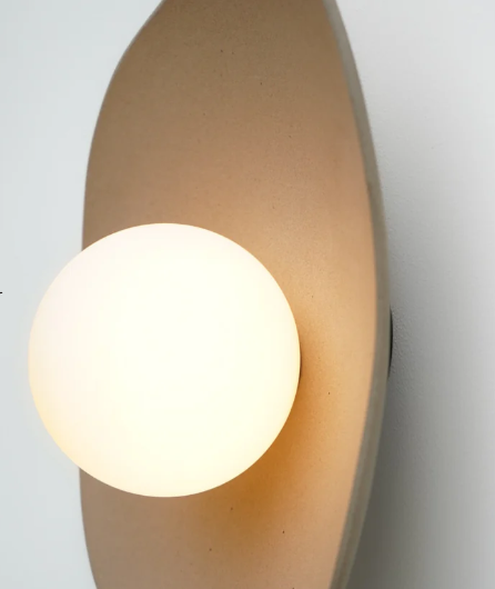 Handmade Beige Ceramic Wall Light / Sconce