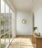 Handmade Beige Ceramic Wall Light / Sconce