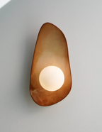 Warm Leather Brown Ceramic Wall Lamp / Sconce