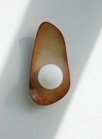 Warm Leather Brown Ceramic Wall Lamp / Sconce