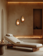Warm Leather Brown Ceramic Wall Lamp / Sconce