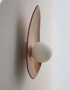 Warm Leather Brown Ceramic Wall Lamp / Sconce
