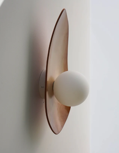 Warm Leather Brown Ceramic Wall Lamp / Sconce