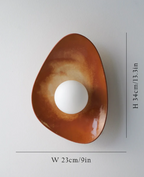 Warm Leather Brown Ceramic Wall Lamp / Sconce