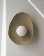 Handmade Beige Ceramic Wall Light / Sconce