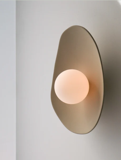 Handmade Beige Ceramic Wall Light / Sconce