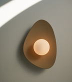 Handmade Beige Ceramic Wall Light / Sconce