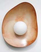 Warm Leather Brown Ceramic Wall Lamp / Sconce
