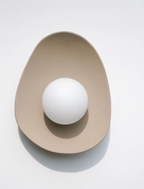 Toffee Beige Stoneware Ceramic Wall Lamp / Sconce