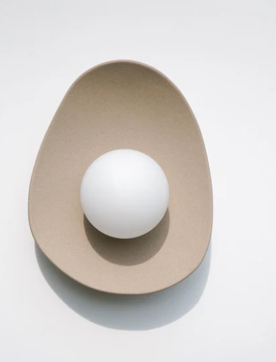 Toffee Beige Stoneware Ceramic Wall Lamp / Sconce