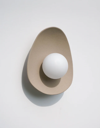 Toffee Beige Stoneware Ceramic Wall Lamp / Sconce