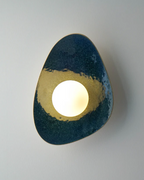 Handmade Deep Blue Ceramic Wall Sconce / Wall Lamp