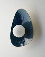 Handmade Deep Blue Ceramic Wall Sconce / Wall Lamp