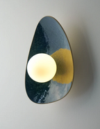 Handmade Deep Blue Ceramic Wall Sconce / Wall Lamp