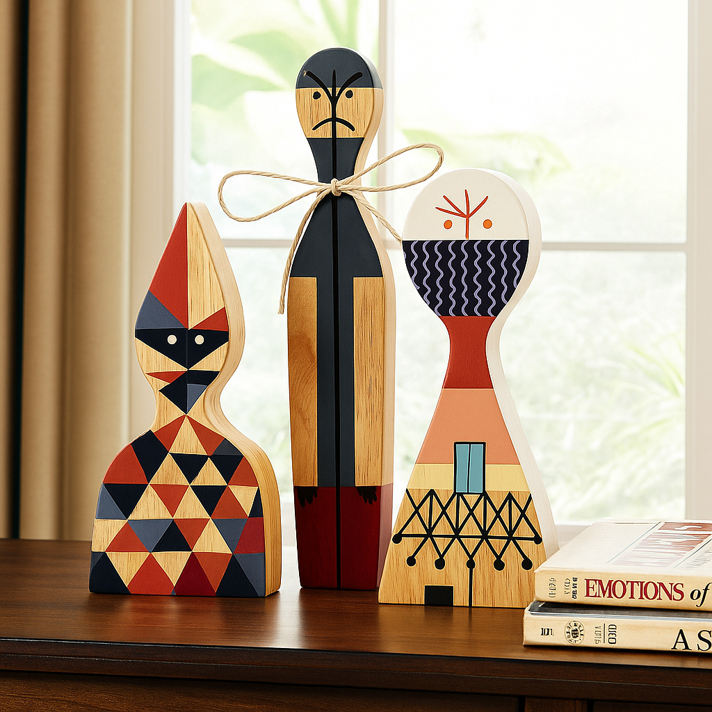 3 Kawaii Collectible Wooden Sculptures