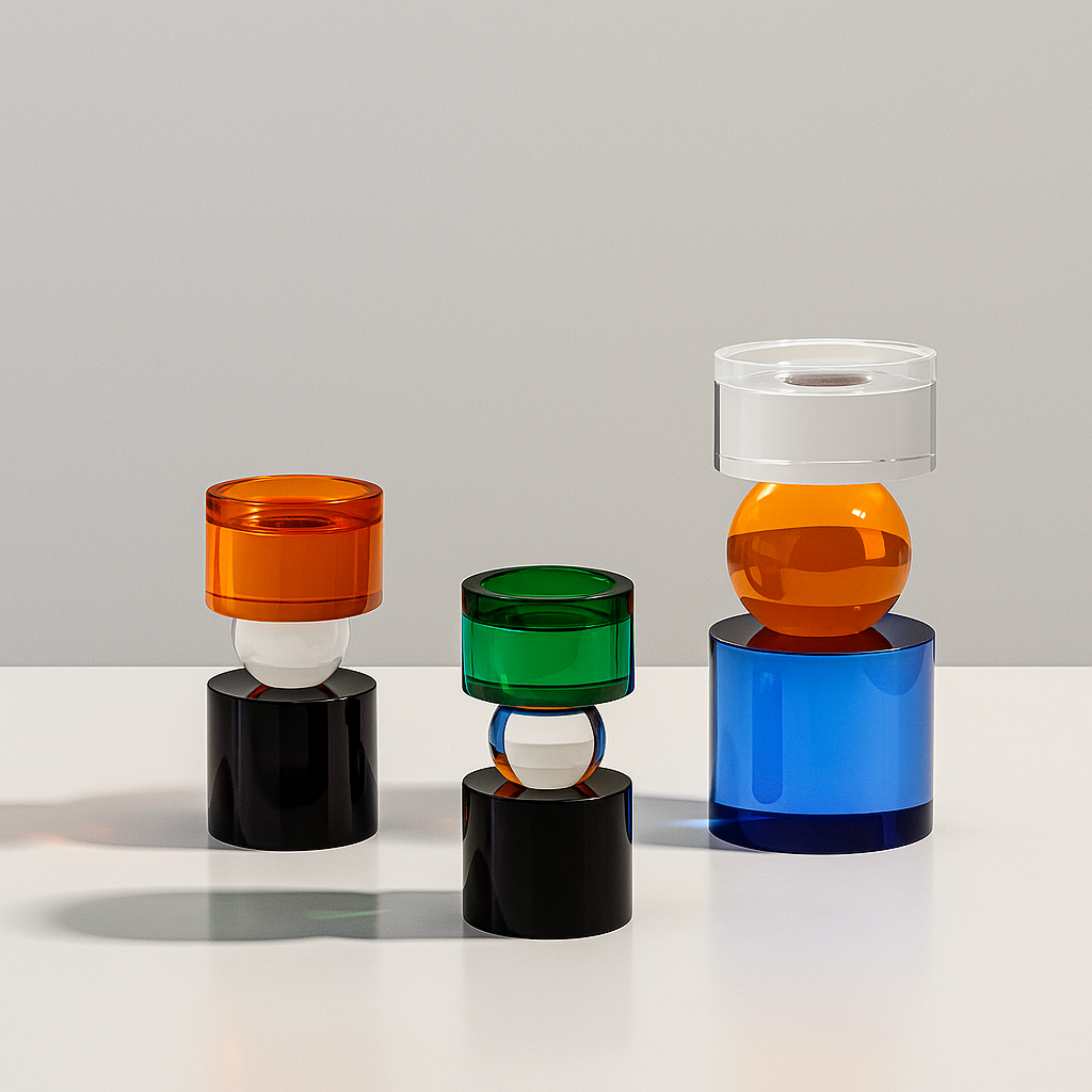 Colored Crystal Candlestick