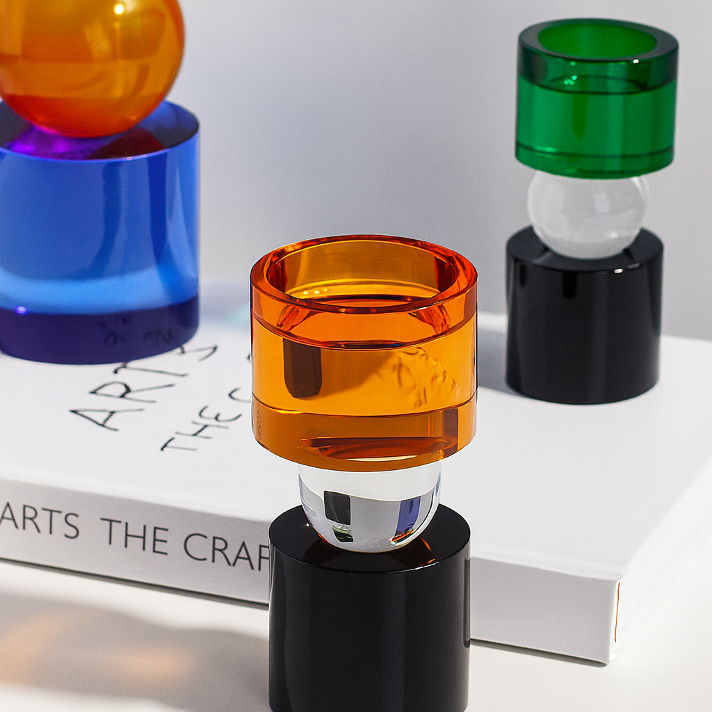 Colored Crystal Candlestick