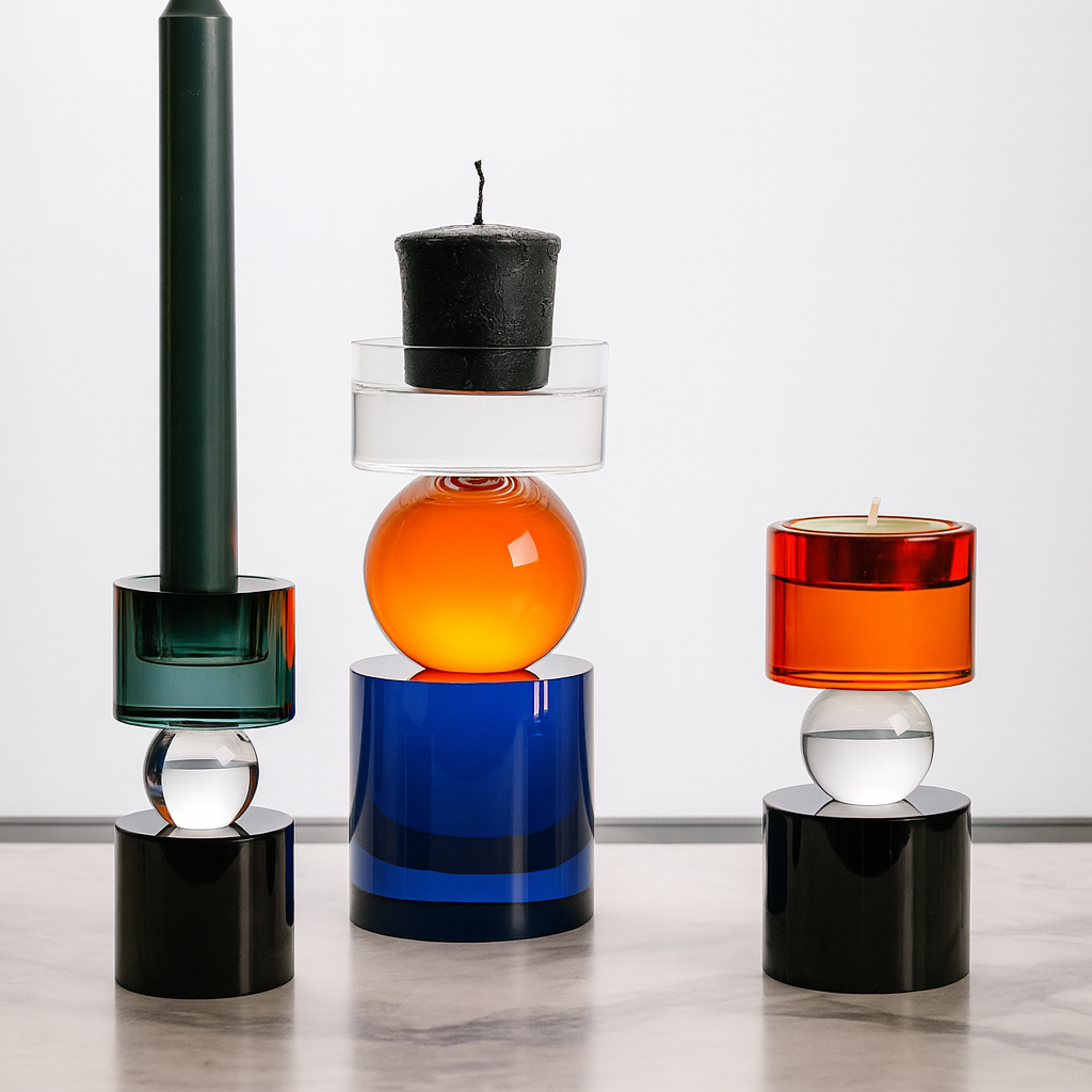 Colored Crystal Candlestick