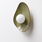 Handmade Green Ceramic Wall Light / Sconce