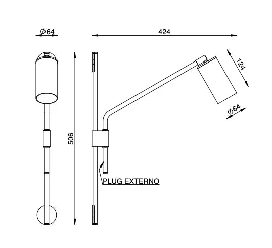 Articulated Cylinder Bedside Lamp - Metallo Focus