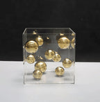 Clear Acrylic Box with Metal Spheres