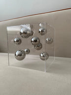 Clear Acrylic Box with Metal Spheres