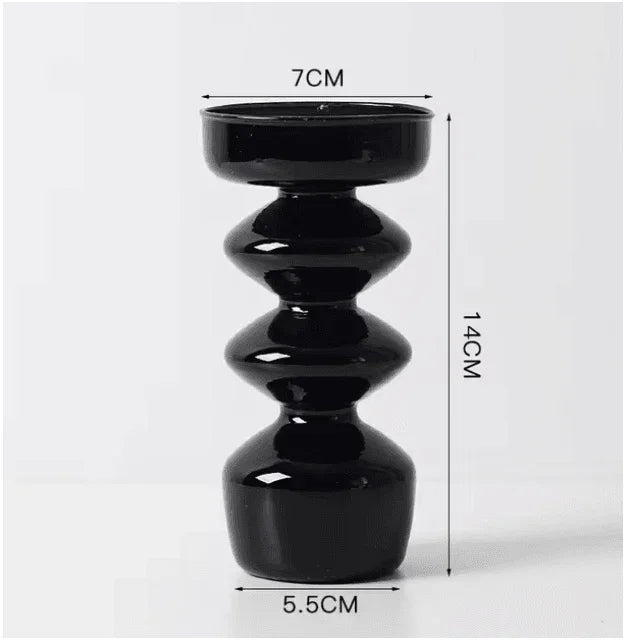 Black Glass Candlestick