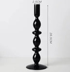 Black Glass Candlestick