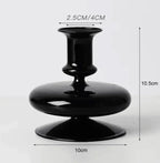 Black Glass Candlestick