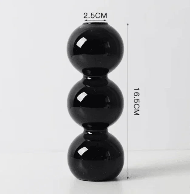 Black Glass Candlestick