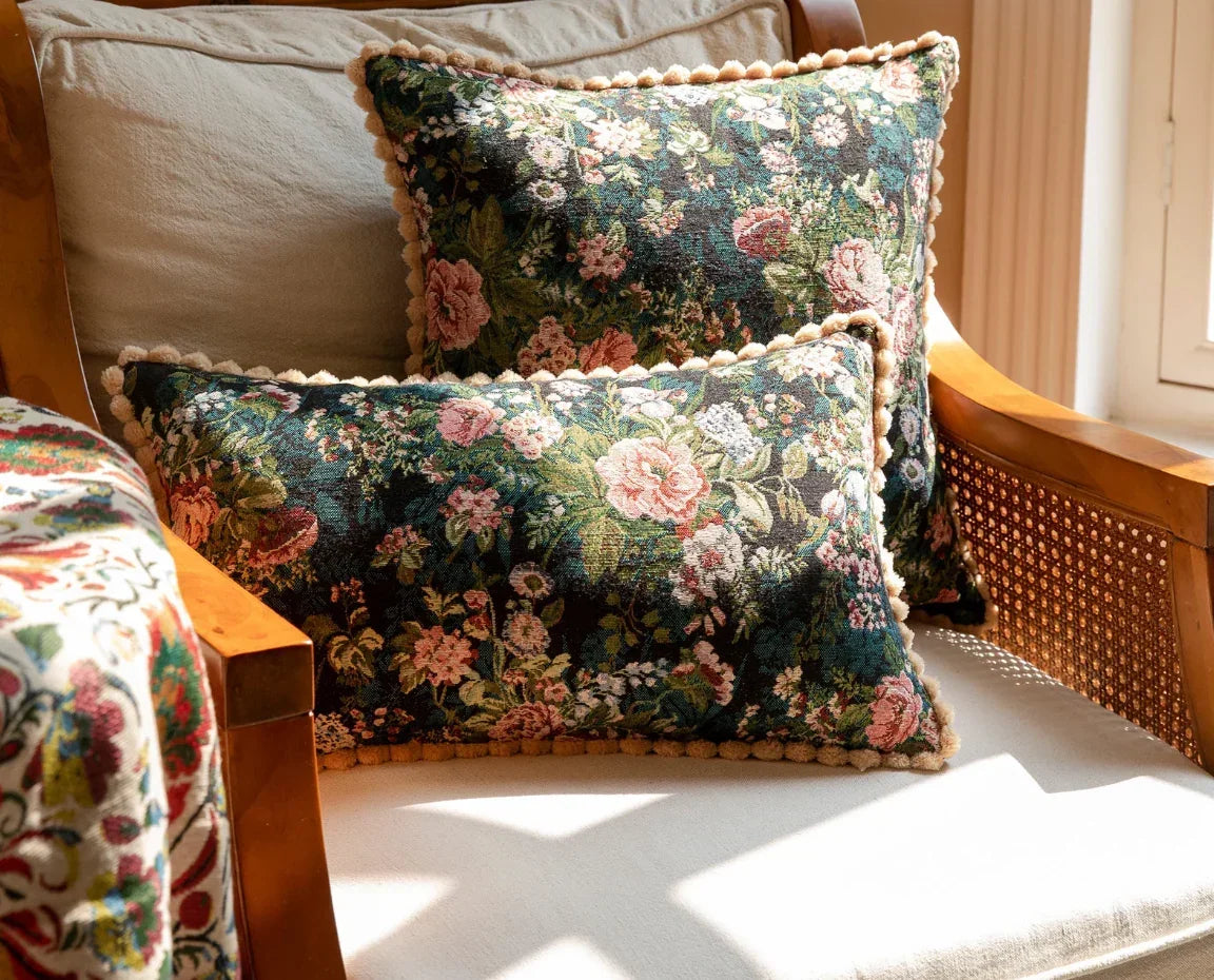Floral Jacquard Cushion Cover