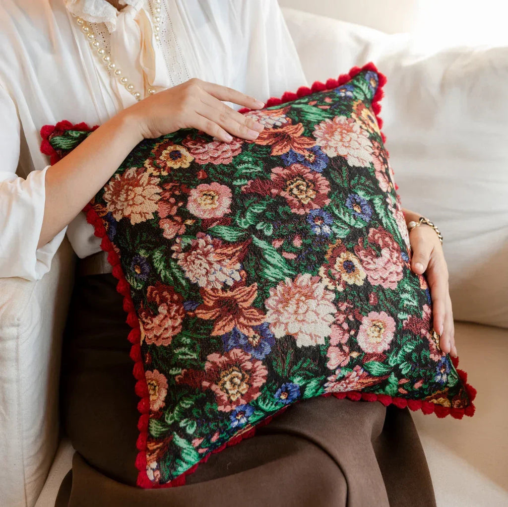 Floral Jacquard Cushion Cover