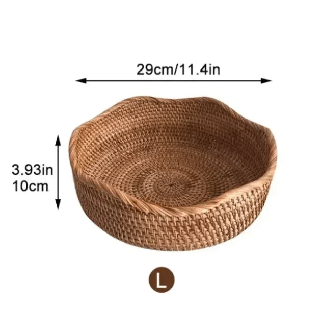 Wavy Rattan Basket