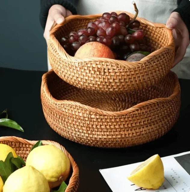 Wavy Rattan Basket