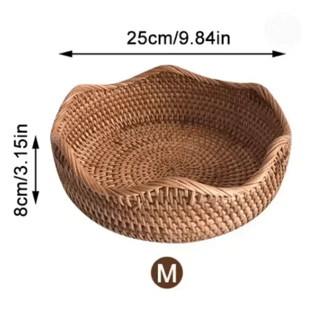 Wavy Rattan Basket