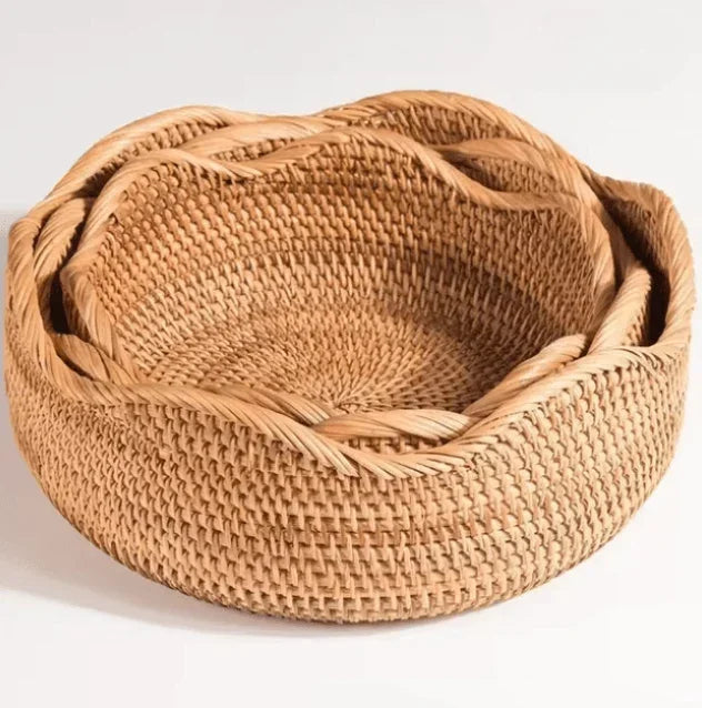 Wavy Rattan Basket