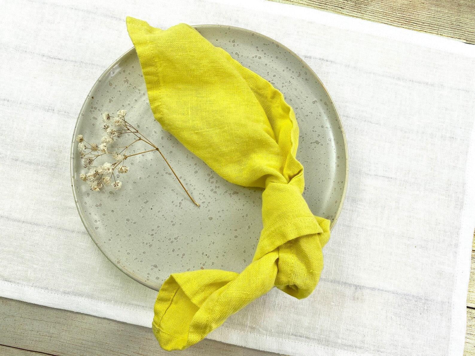 Yellow Linen Napkin Set