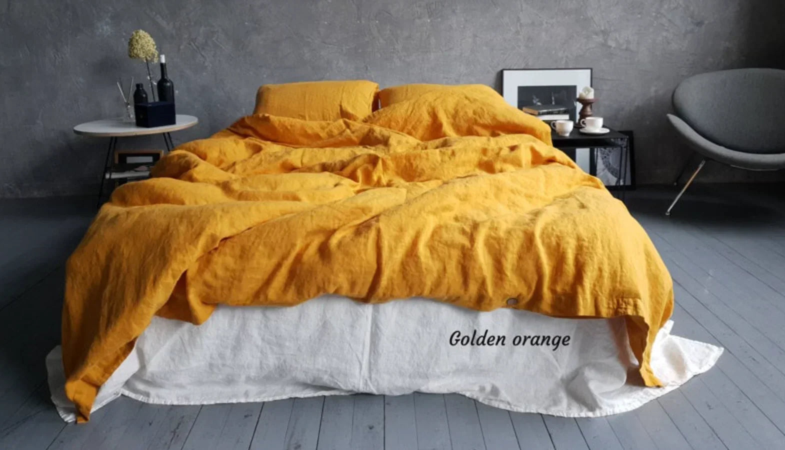 Linen Duvet - King 270x240 cm - Rust