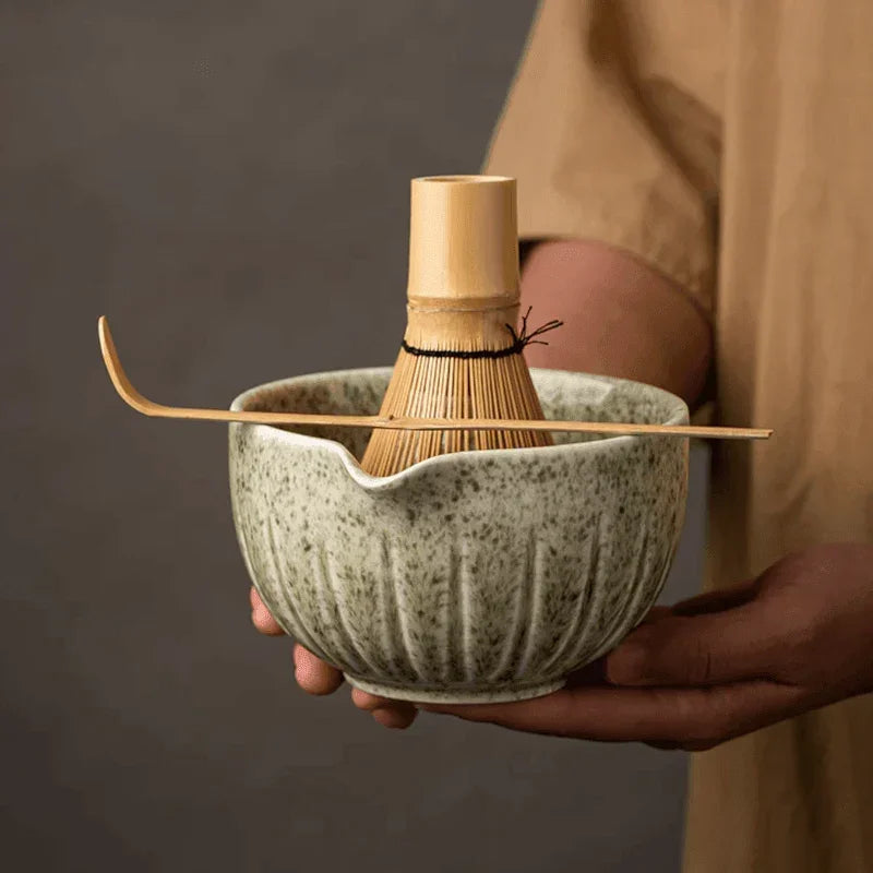 Ceramic and Bamboo Matcha Kit
