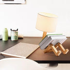 Wooden Robot Lamp